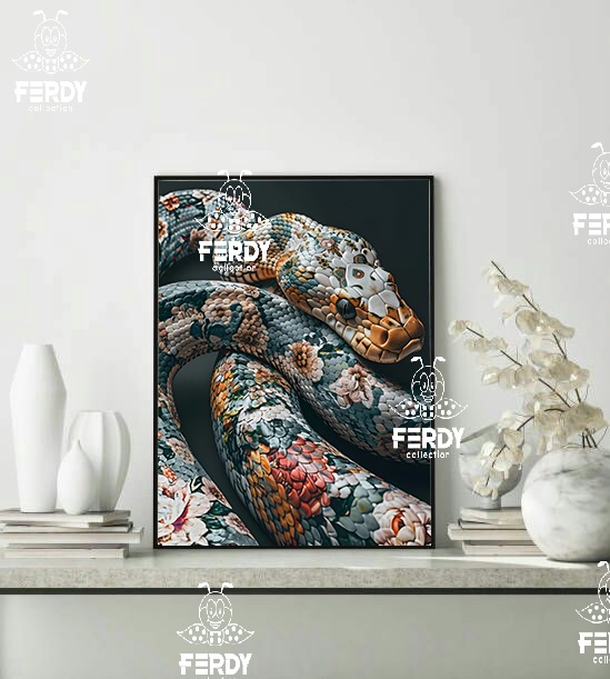 بکدراپ طرح افعی قابل شستششو رنگ ثابت