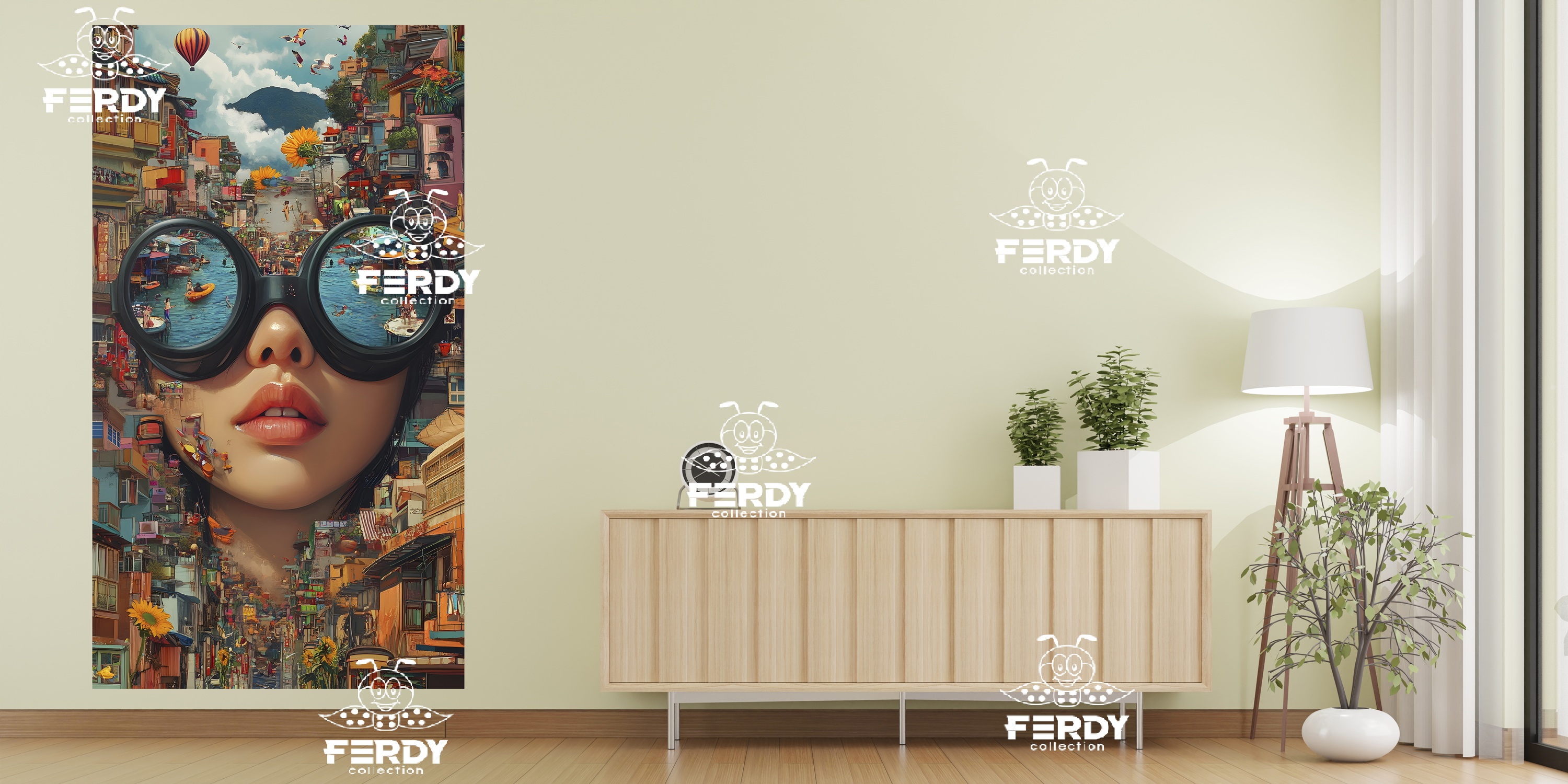 خرید بکدراپ طرح فانتزی قابل شستشو