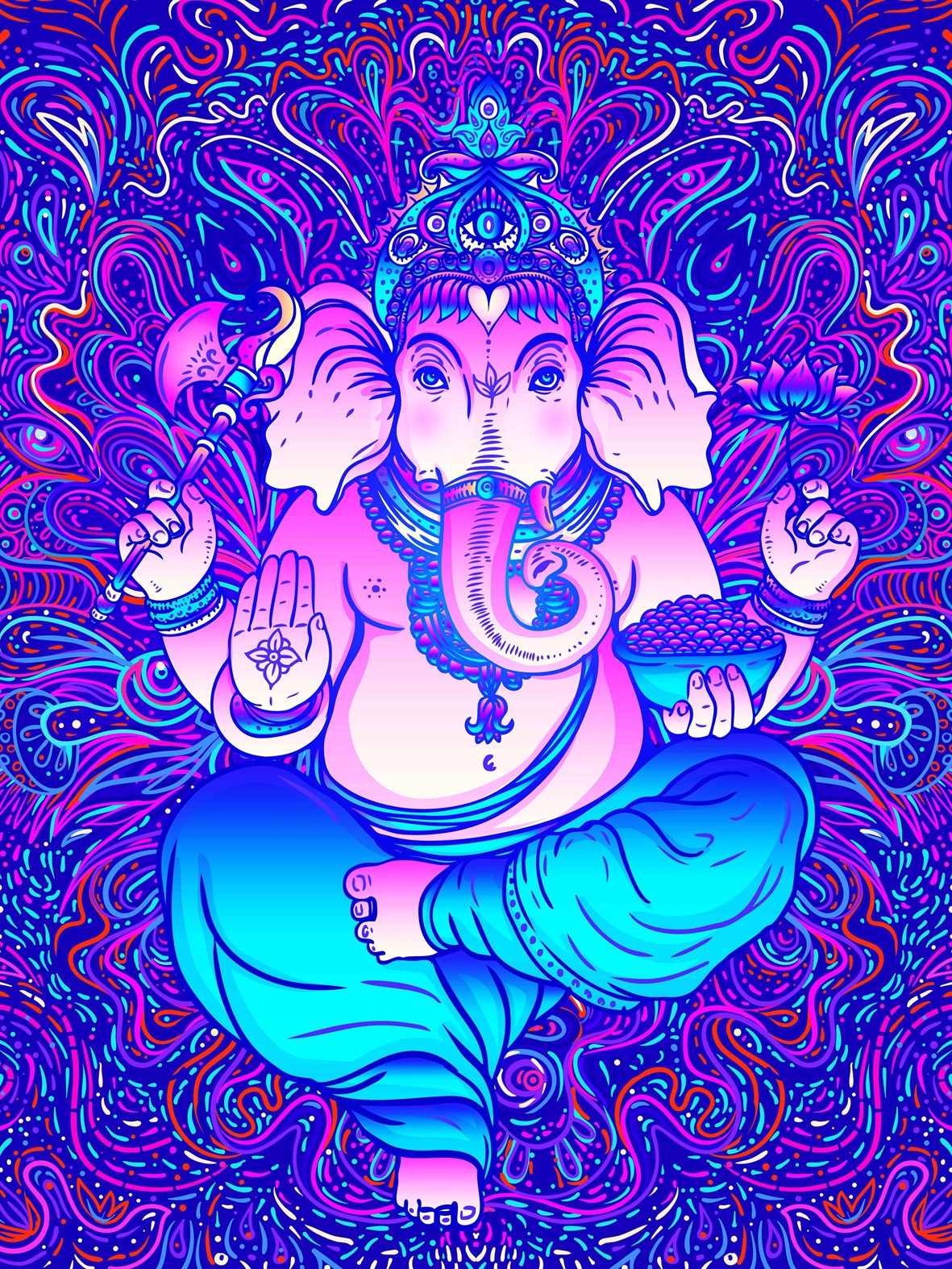 خرید تپستری طرح گانشا قابل شستشو