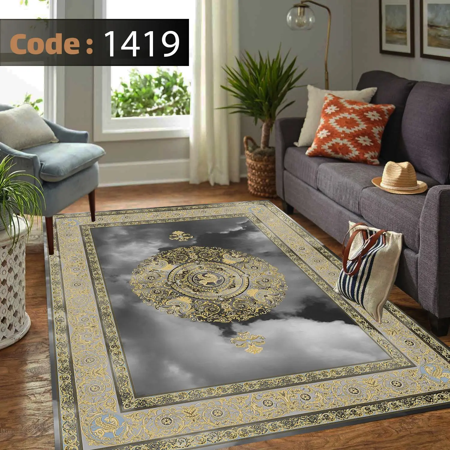 خرید روفرشی مرمری بژ وو نقره‌ای با تنوع طرح، کیفیت عالی