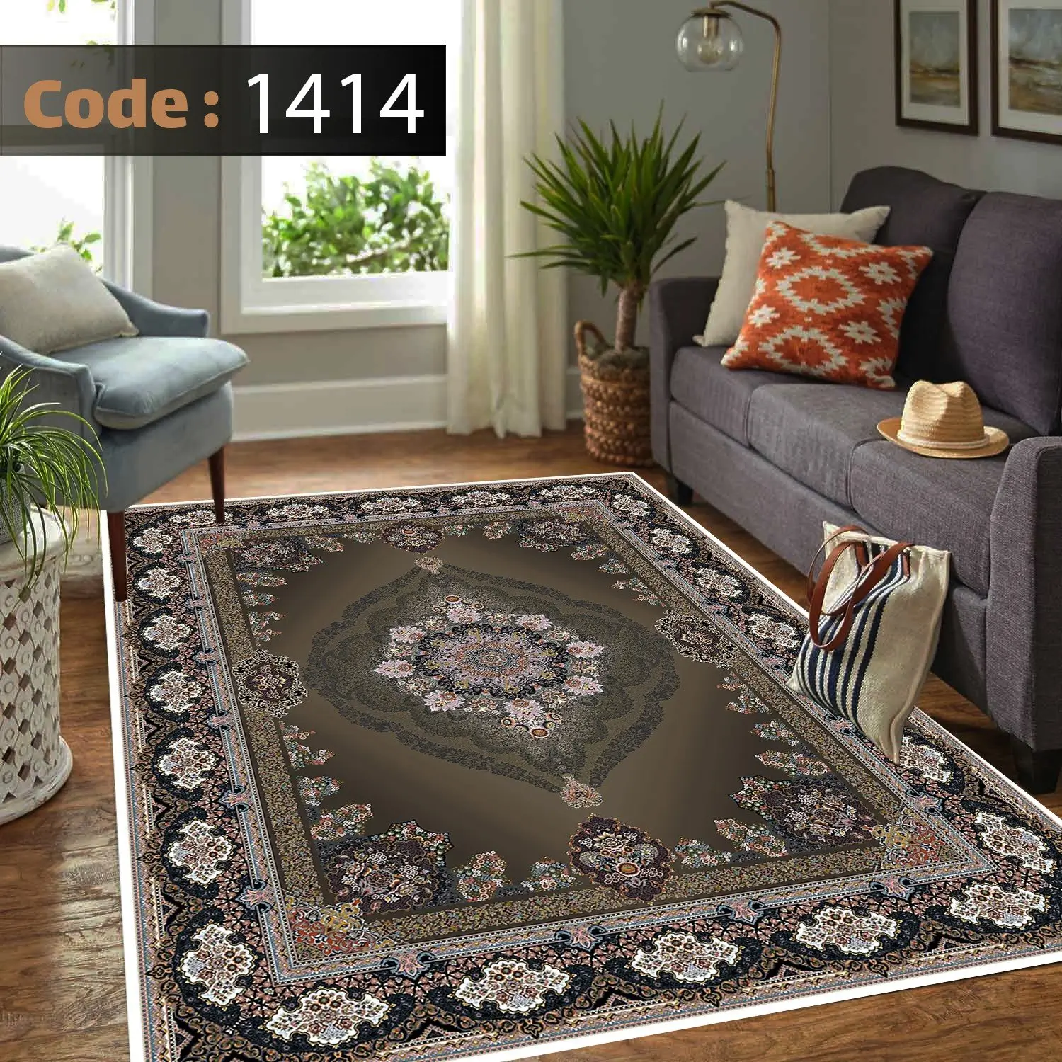 خرید روفرشی طیف قهوه‌ای و مشکی مناسب فرش با ابعاد متنوع