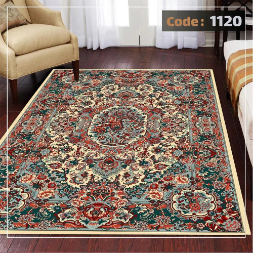 خرید روفرشی سنتی شکارگاه کرم گلدار طرح خاص و متفاوت