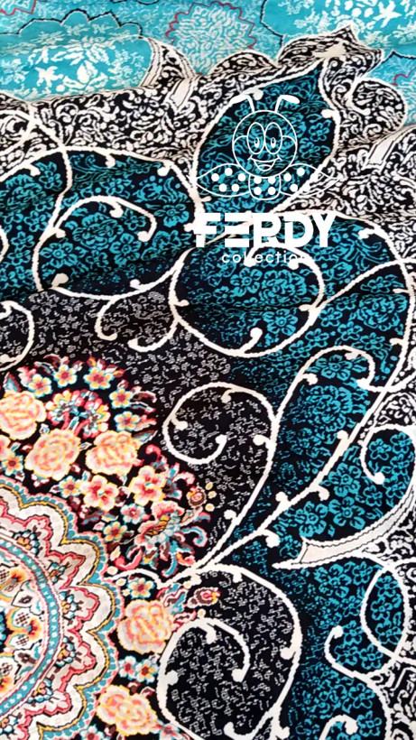 خرید روفرشی طرح سنتی جنس مخمل شانل