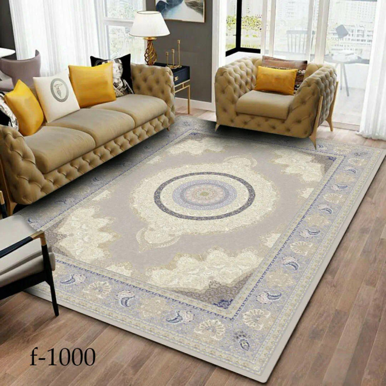 روفرشی شانل کشدار رنگ کرم و بژ – قابل شستشو – مناسب فرش ۶ متری