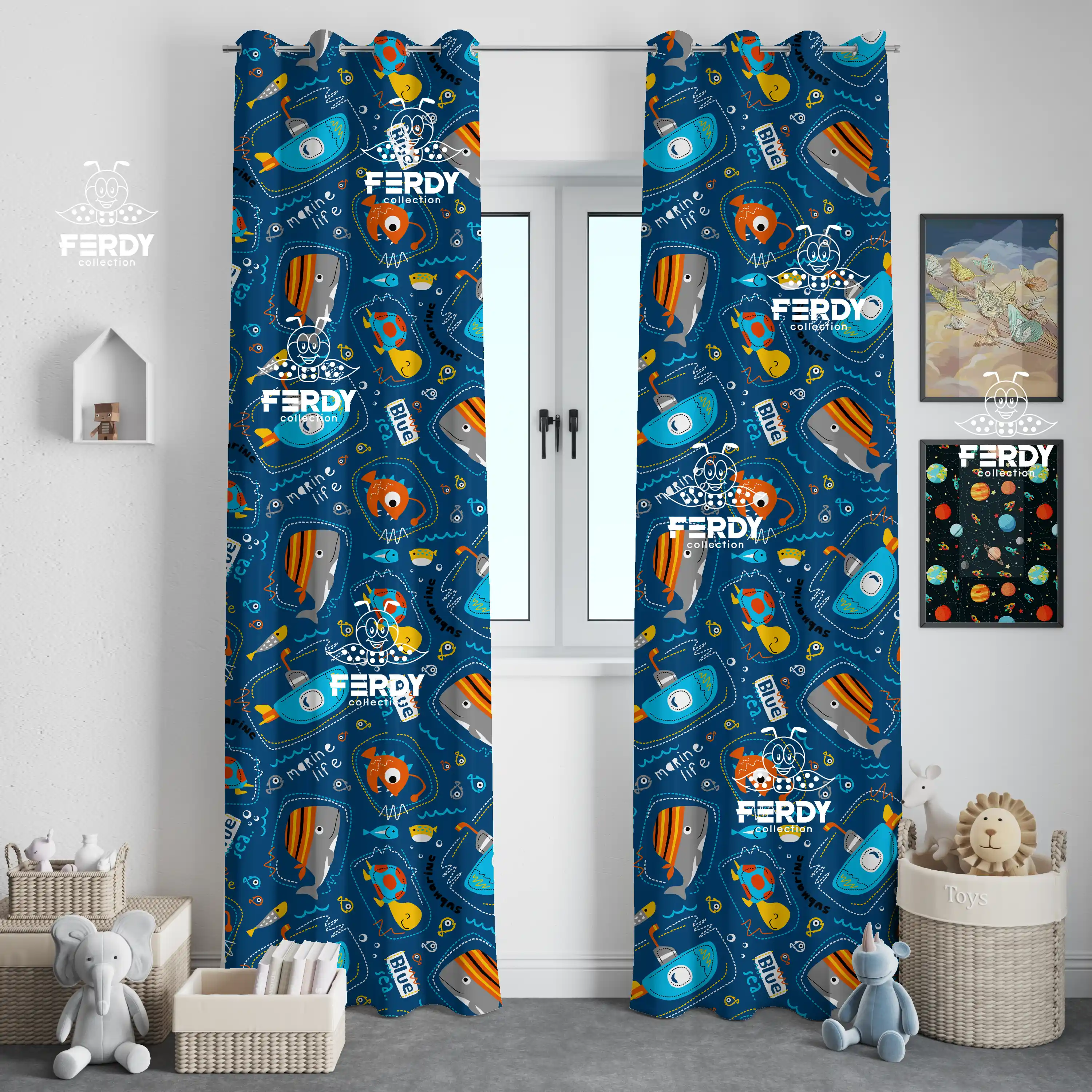 پرده شانل طرح‌دار اتاق کودک| چاپ با کیفیت و ماندگاری بالا