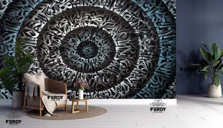 بکدراپ با طرح کالیگرافی قابل شستشو