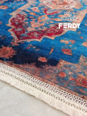 سجاده مخمل شانل دورو طرح ترنج فیروزهای | نرم، لطیف و قابل شستشو