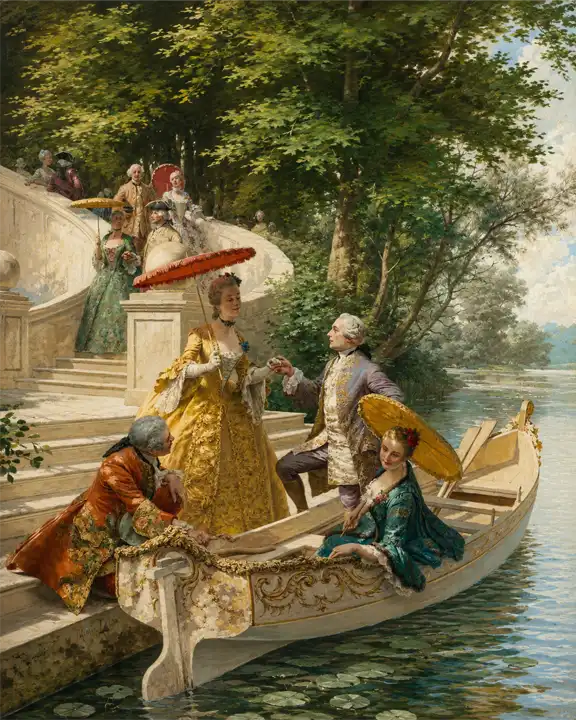 طرح قایق سواری اشراف زادگان