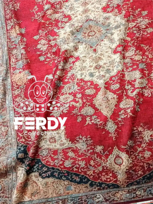 سجاده مخمل شانل دو رو طرح آنتیک | قابل شستشو و رنگ ثابت