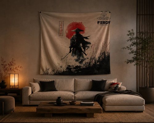 ست دکور Ronin | بکدراپ پارچهای و کوسن ست | فردی کالکشن