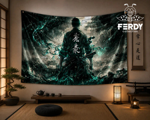 تابلو پارچهای وان پیس | Zoro Wall Hanging