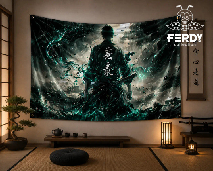 تابلو پارچهای وان پیس | Zoro Wall Hanging