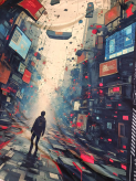بکدراپ عمودی گیمینگ طرح "خیابان آینده" (Future Street) - اختصاصی Ferdy Collection