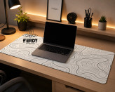 دسک مت سفید با نقشه خطوط توپوگرافی Topographic White