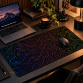 Topographic Neon Rainbow