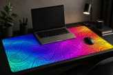 پد موس Topographic Neon مشکی با طرح خطوط توپوگرافی