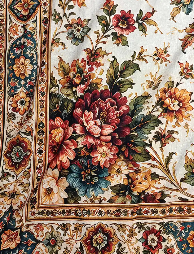 شال مبل مخمل شانل طرح باغ پارسی | شال مبل و تخت کلاسیک فردی کالکشن